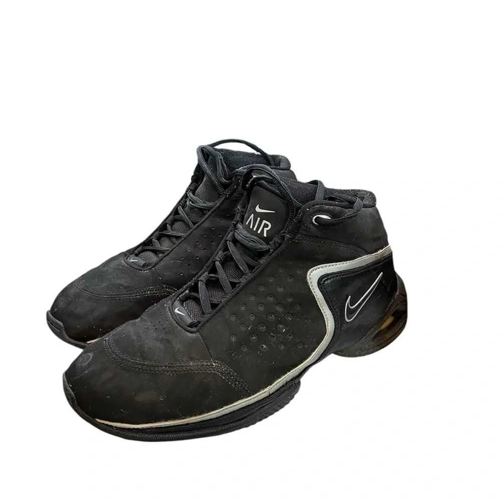 NIKE AIR‎ BASKETBALL HIGH TOP BLACK/GRAY ATHLETIC SHOE SIZE 7.5 PREOWNED